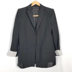 BCBGMaxazria Kana Satin Trim Black Blazer Small
